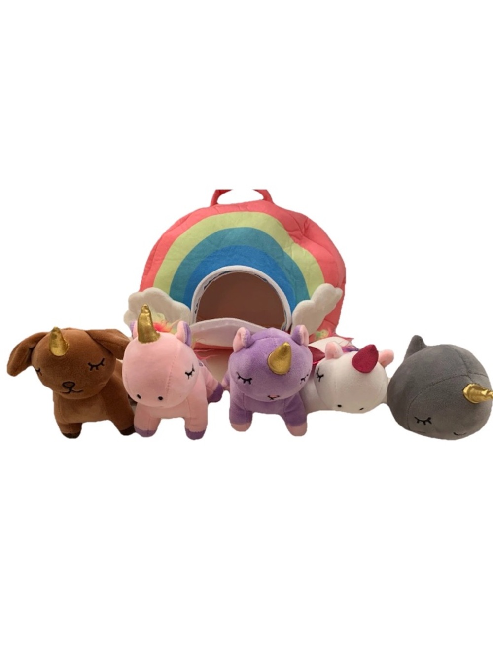 Pixie Crush Snug A Babies Unicorn Rainbow Toys Plush Set With Rainbow Case